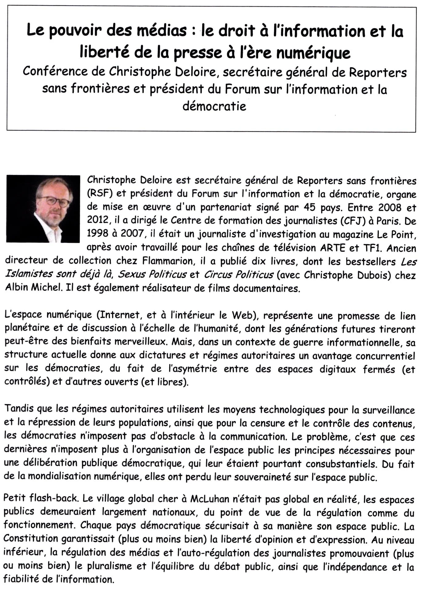 Le pouvoir des médias