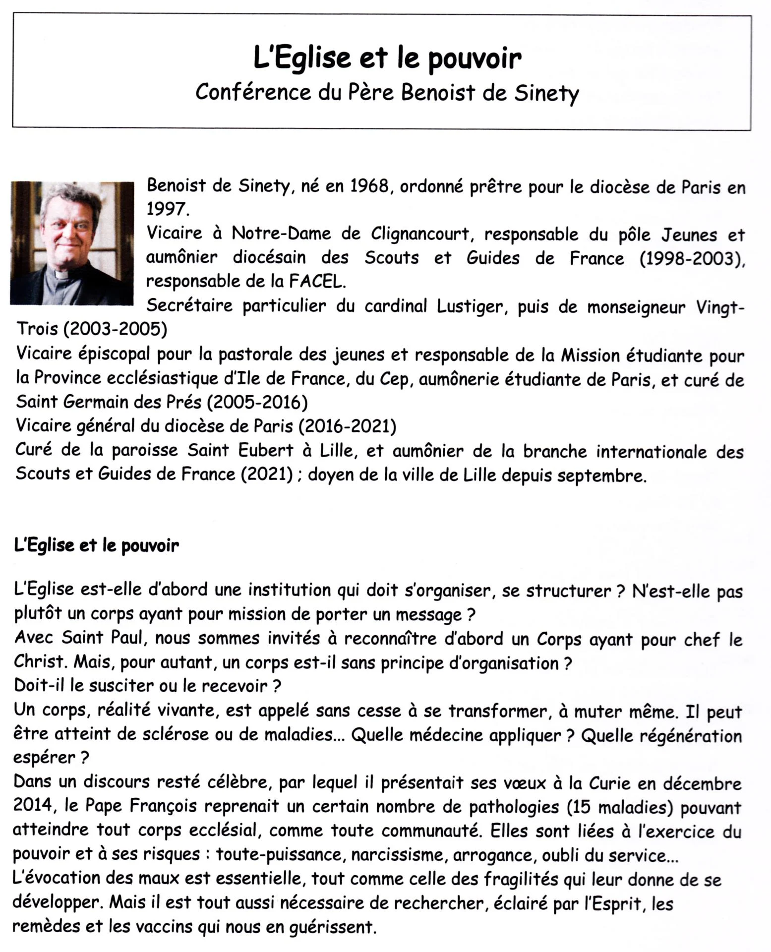 l'Eglise et le pouvoir