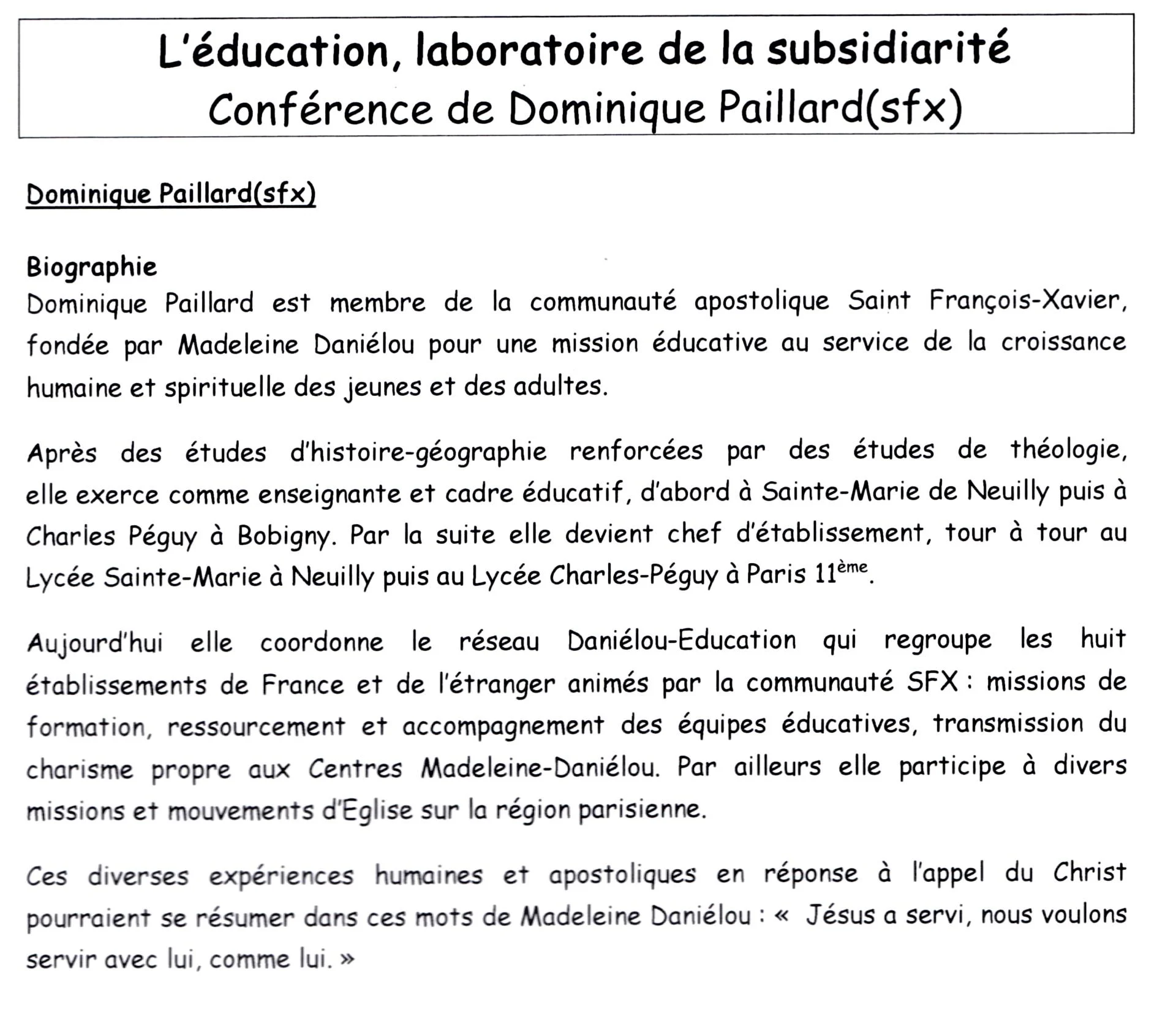 L'éducation laboratoire de la subsidiarité